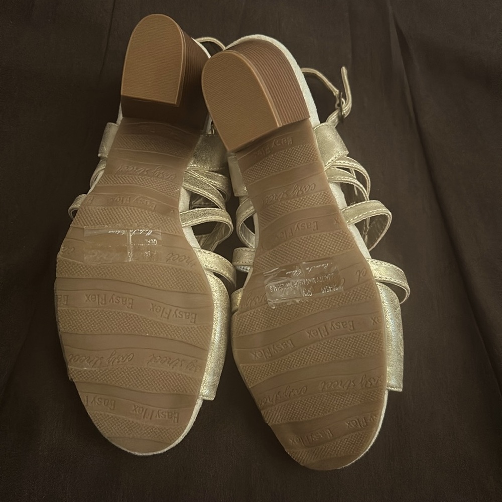 Metallic Gold Sandals by Easy Street - Picture 6 of 8